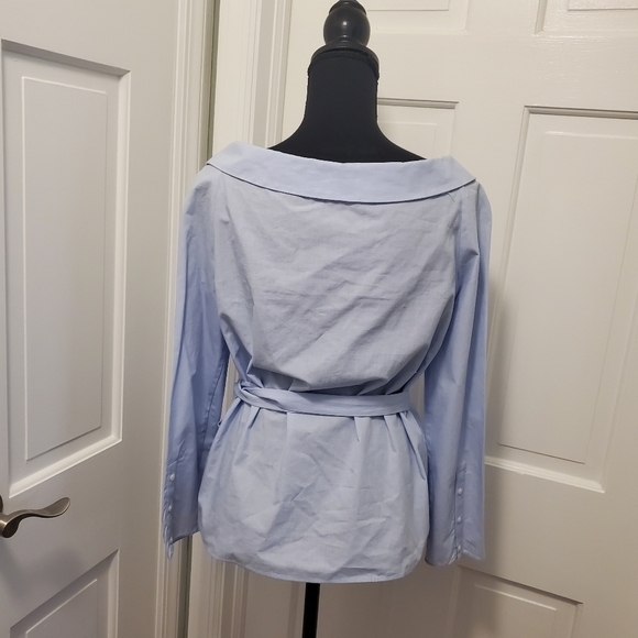 Zara Elegant Blue Women's Wrap Top - Picture 2 of 9